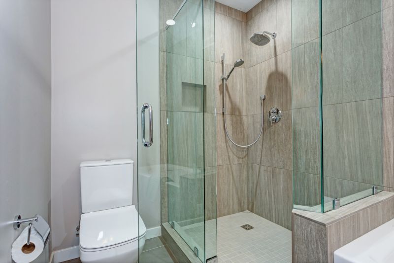 Glass Enclosed Shower with Modern Fixtures